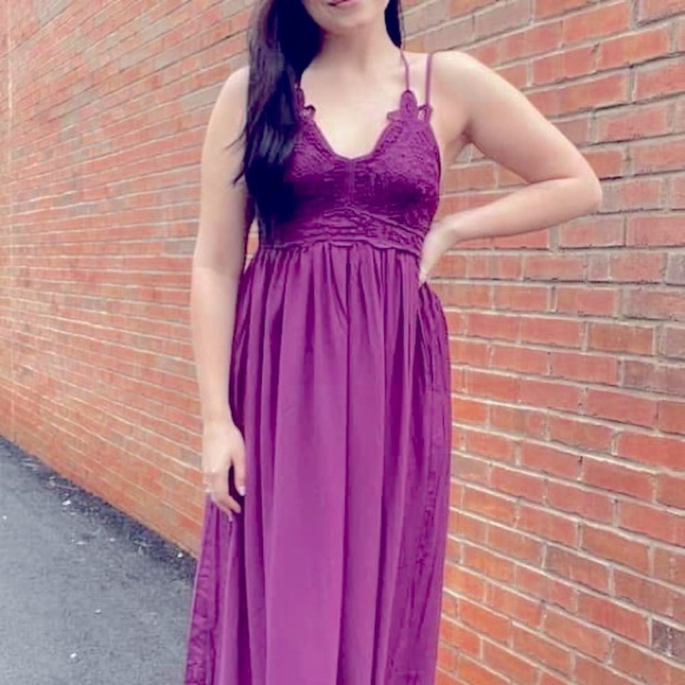 Crochet Maxi in Plum